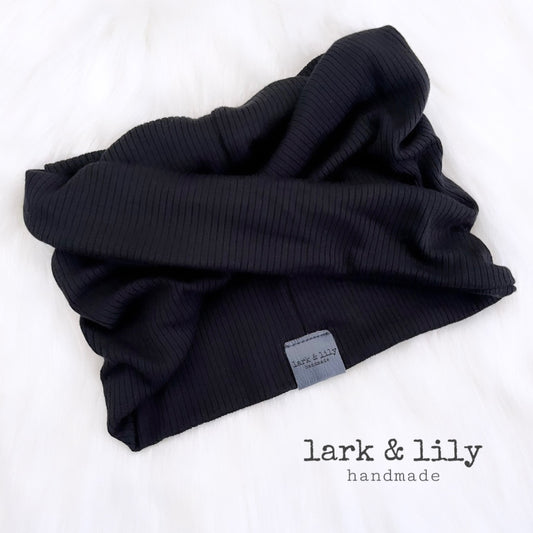 Adult Black Twisted Headwarmers