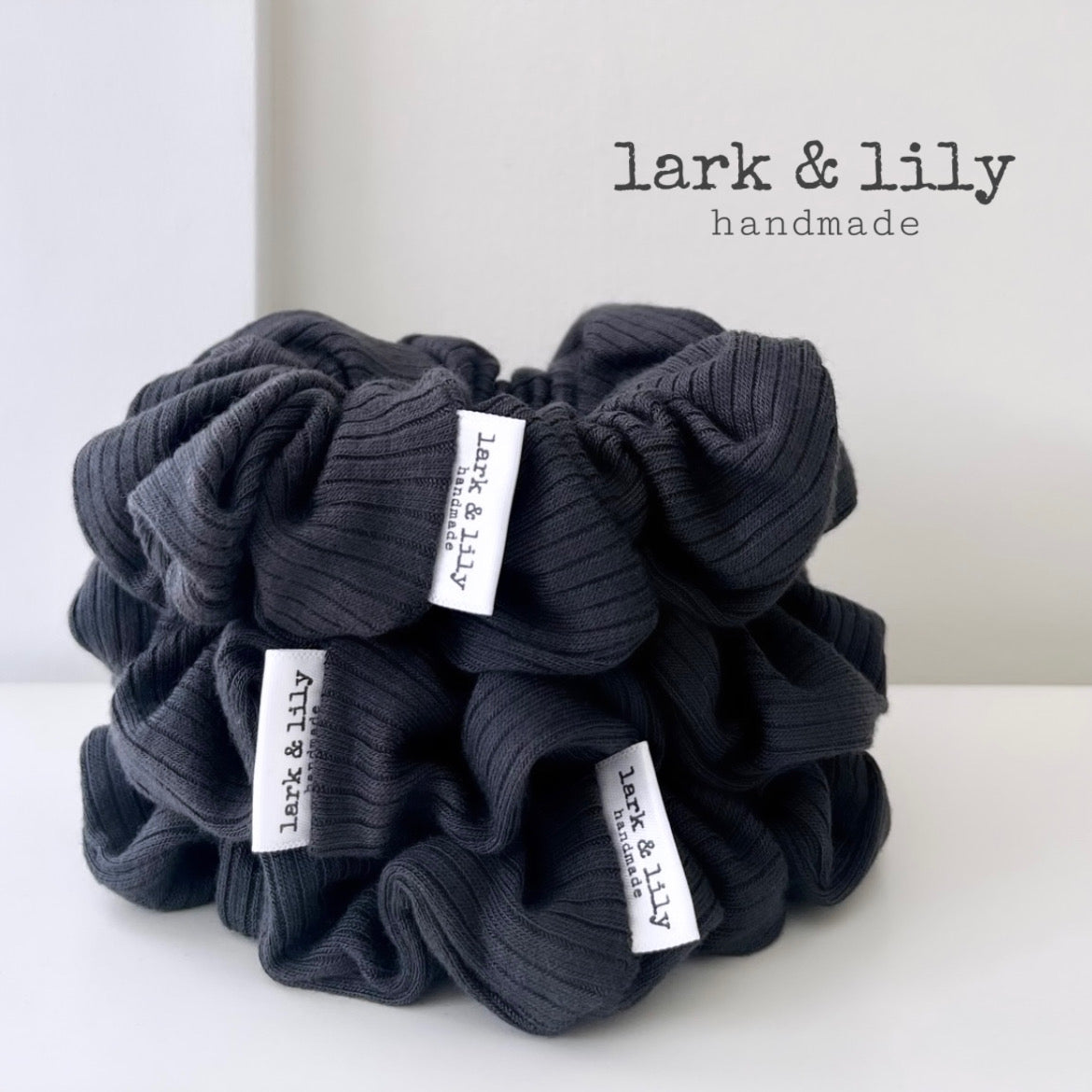 Charcoal Rib Scrunchie