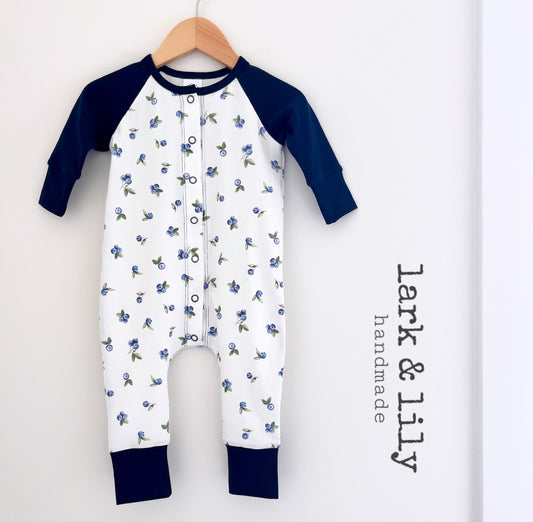 Blueberry Raglan Romper