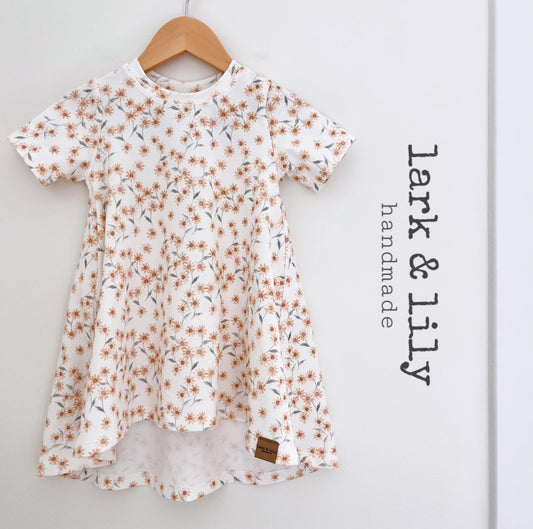 Yellow Flower T-shirt Dress